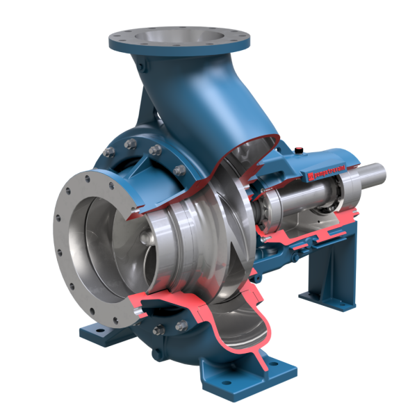 Single-stage centrifugal pumps with closed impeller and low NPSH