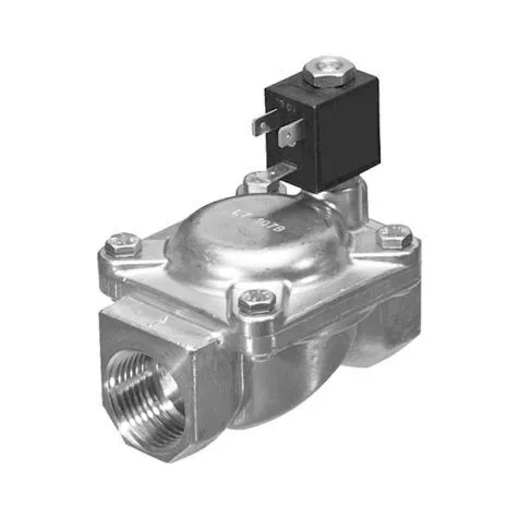 Électrovanne 2 voies NF, corps et couvercle en laiton, avec raccord G